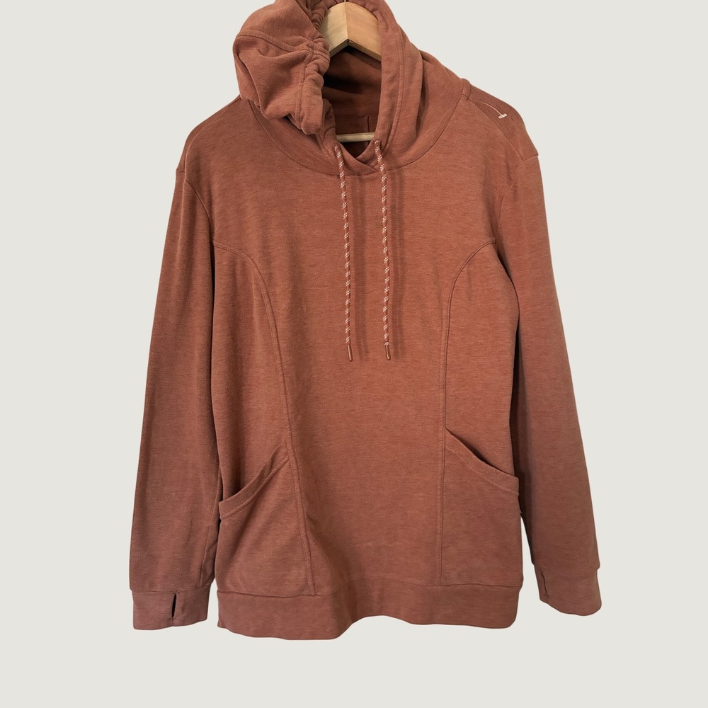 Avalanche Outdoor Supply Co Womens Large Rust Orange Thumbhole Hoodie Pullover